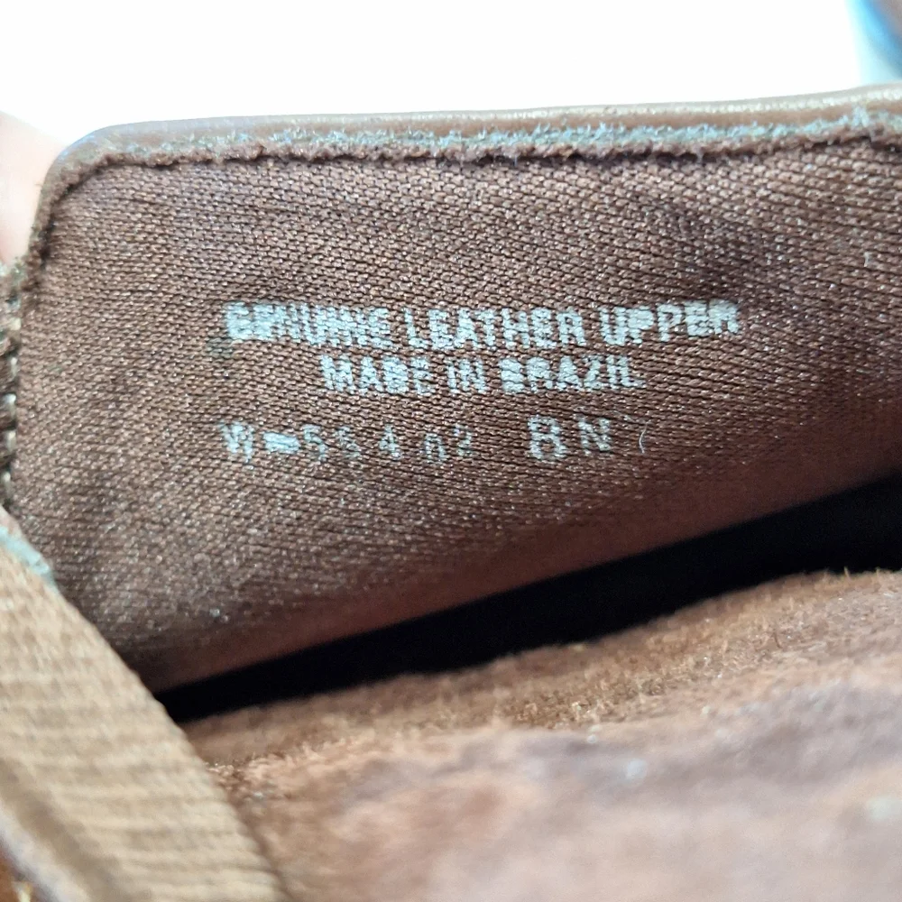 Walking Cradles Brown Leather Comfort Wide Strap Padded Insole Wedges Size 8N